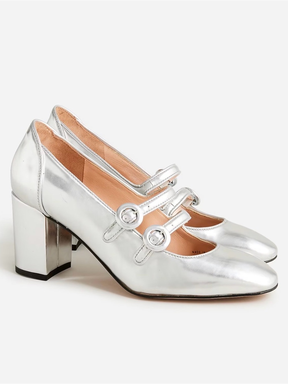 JCrew Metallic Mary Jane Double Strap Maisie Pump size 9